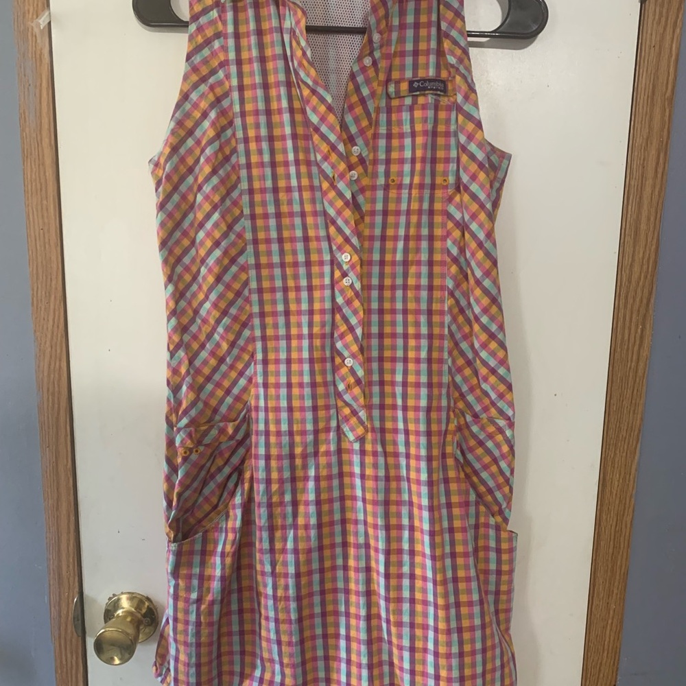 Columbia Colorful Plaid Sleeveless Top
